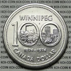 Canada 1874-1974 Winnipeg Centennial dollar $1 nickel lightly circulated