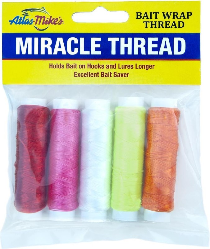 Pack of 5 Atlas Mike's Miracle Thread Fluorescent Red Yellow Pink Orange Clear