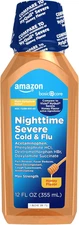 Amazon Basic Care Nighttime Cold and Flu Medicine, Maximum Strength