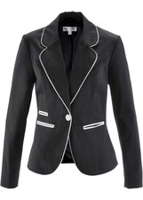 Blazer Gr. 50 Schwarz Weiß Damenblazer Sakko Anzug Neu