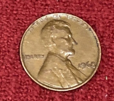 Rare 1968 Penny Rare Error No Mint Mark Double Die Lincoln Cent L on the rim 