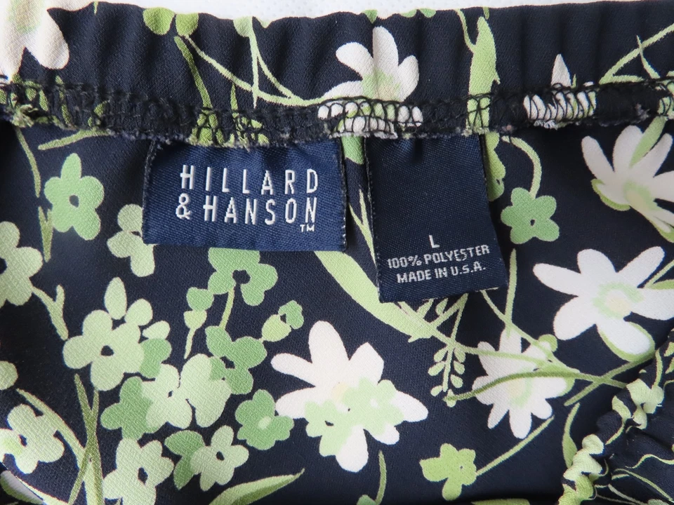 Hillard&Hanson Skirt Midi Retro Boho Peasant Black Floral size L made in USA — 第 3/3 张图片