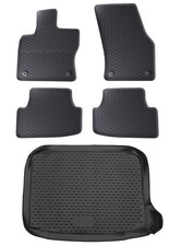 Gummi Fußmatten Kofferraumwanne Set für Seat Ateca 2016-2020 Gummimatten
