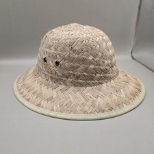 Unbranded Tan Woven Straw Safari Pith Helmet Hat
