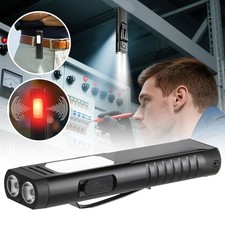 Rechargeable EDC Flashlight  Beeper Pocket Magnetic Torch Clip On Work Light US
