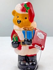 Christmas Bear Tabletop Blow Mold Holiday Time 11 Inch LED Lights Up NEW w/Tag!