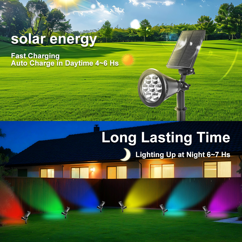 LED Solar Spot Light Outdoor Waterproof Landscape Spotlight Garden Security Lamp