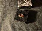 LINDENWOLD 14kt  Gold Electroplate Red Stones, 2 rows CZ Stones Size 8 .NWT