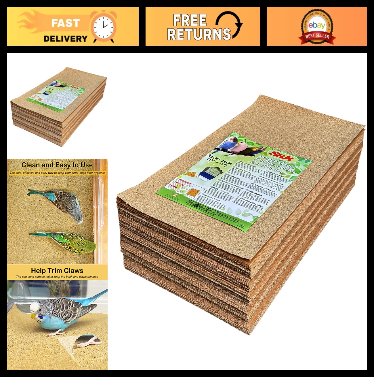 Bird Cage Liner Paper 120-Pack 17 x 11 in for Parakeets Cockatiels Canaries
Opens in a new window or