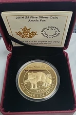 Royal Canadian Mint 2014 $5 Fine Silver Coin - Arctic Fox RCM 1oz Silver U121
