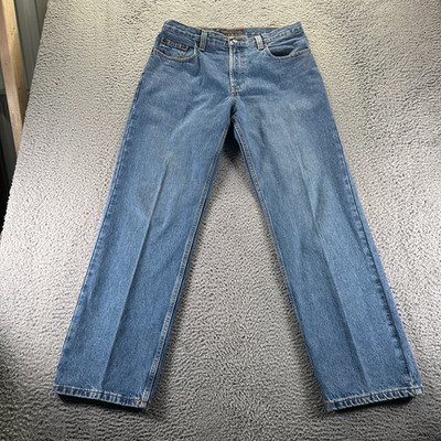 Vintage Perry Ellis Jeans Men's 34x32 Blue Cotton Denim Straight Workwear Faded