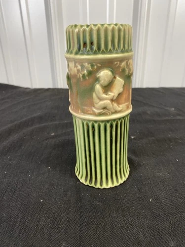 Vintage Roseville Donatello Vase 6" Tall 2" Diameter Cherub Bud Vase