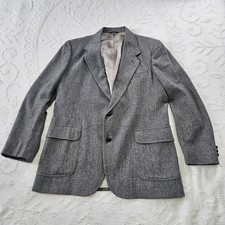 Pendleton Vintage Wool Mens Sport Coat Blazer 44 Long 100 Wool Gray Sport Coat