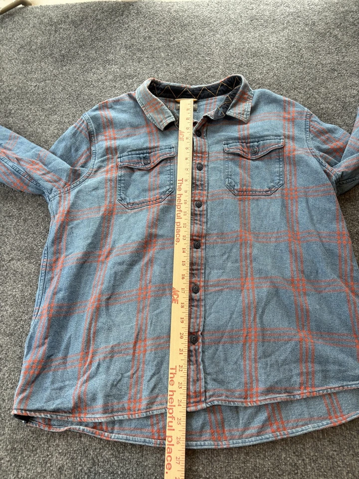 L.L. Bean Signature Shirt Mens XL Blue Orange Plaid Cotton Slim Fit Casual - Image 4 of 4