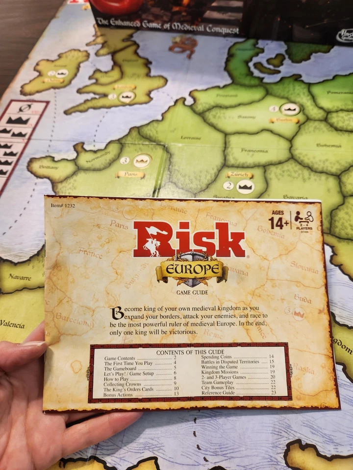 RISK EUROPE The Enhanced Game of Medieval Conquest 2019 Hasbro 99% Complete  - Image 3 of 4