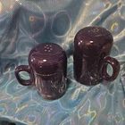 Fiesta Large Range Top Set Salt & Pepper Shakers Purple Original Fiestaware