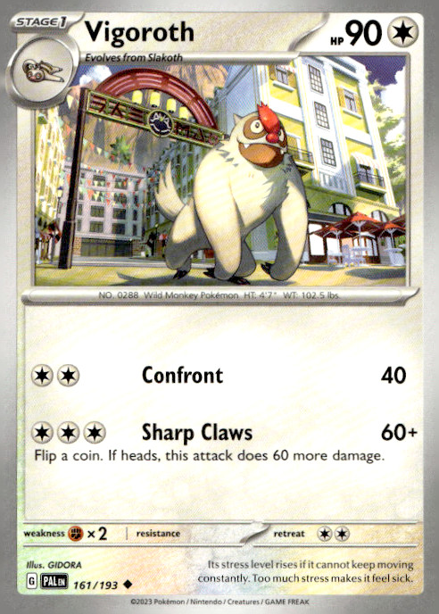 Vigoroth 161/193 Uncommon Regular SV02: Paldea Evolved NM