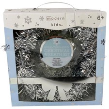 NWT  12" Silver Build Your Own Christmas Wreath Kit  Garland Ribbon etc..