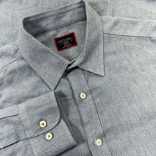 UNTUCKit Shirt Mens Medium Blue Priam Woven Button Down Long Sleeve Cotton