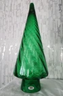 BLENKO Handcrafted green 18” optic etched hand-blown glass mountain pine tree