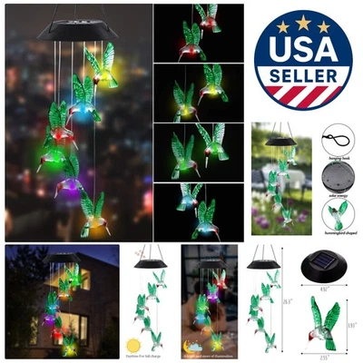Enchanting 2 Pack Solar Powered Color Changing LED Wind Chime for Garden Décor - Image 1 of 4