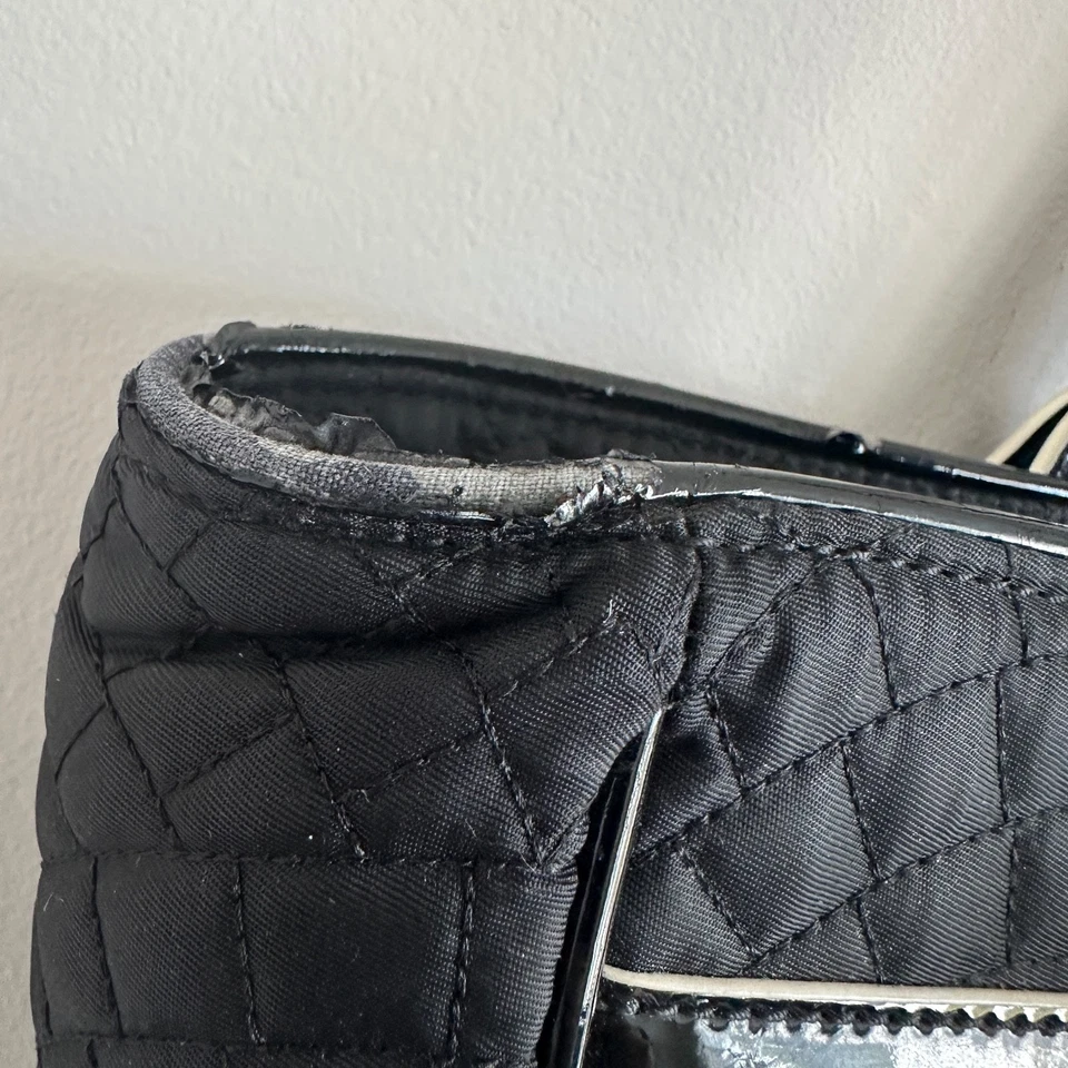 Bolso de Mano Vera Bradley Negro Microfibra Laptop Cremallera Superior Grande de Hombro con Algo de Desgaste Foto 4 de 4