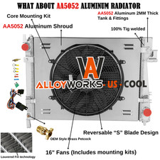 3 Row Radiator Shroud Fan For 2002 2003 04 Dodge Ram 1500 2500 3500 3.7 4.7 5.7