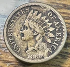 1860 Rounded Bust Indian Cent Nice Original Fine CHRC