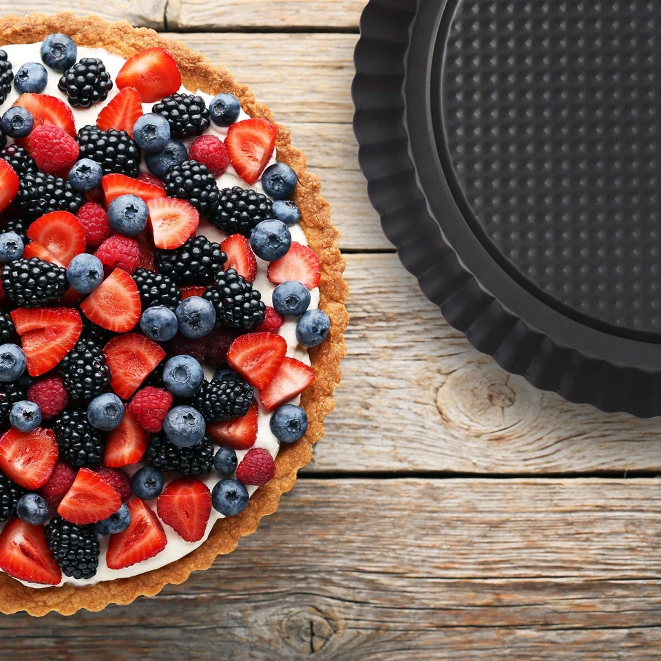 Obstbodenform 3er Set Ø 21/26/28 cm Biskuitboden Backform antihaft Vertiefung... - Bild 3 von 4