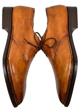 SANTONI LIMITED EDITION NORVEGESE WELT COGNAC DERBY MENS 10.5UK/11.5US ~ $1,600