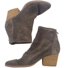 Jeffrey Campbell Womens Boho Western Jenelle Booties 9 Taupe Perforated Suede