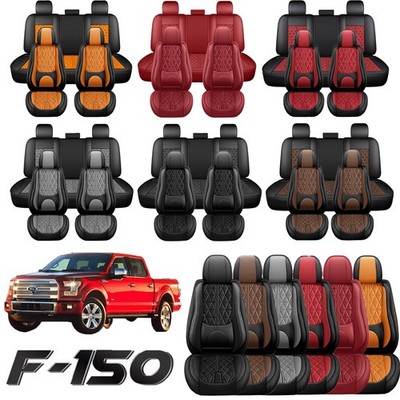 Custom For 2009-2023 Ford F150 Crew Cab Car Seat Covers Full Set Front and Rear