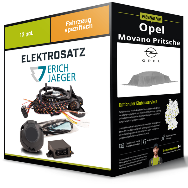 Elektrosatz 13-Pol Spezifisch für Opel Movano Pritsche 05.2010-12.2021 Inkl. EBA-image