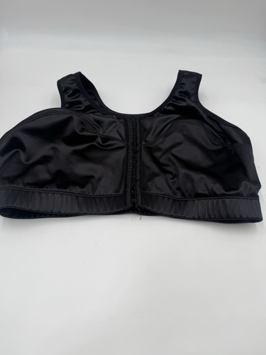 ENELL High Impact Size 6 (Bust 50-54”) Black Full Figure Front Close Sports Bra