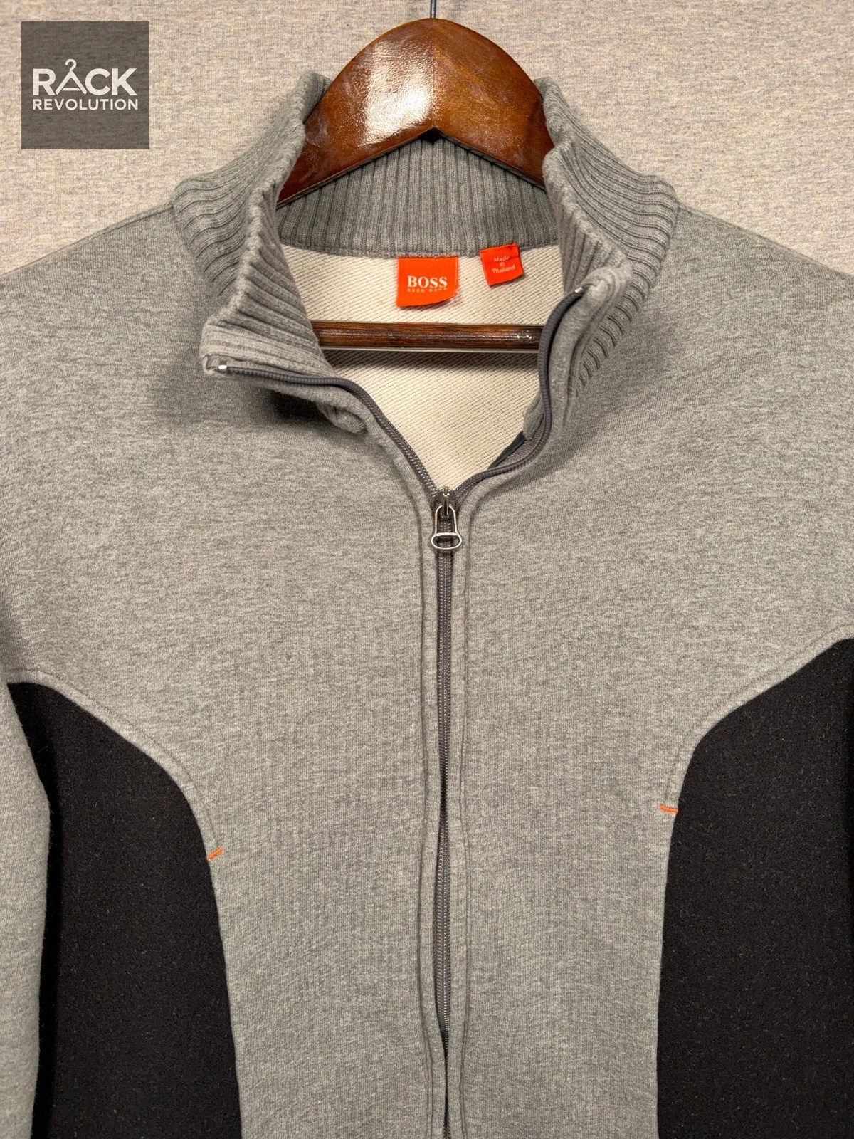 Hugo Boss Orange Label Metis Gray Full Zip Track Jacket Sweatshirt Mens Size M image 1