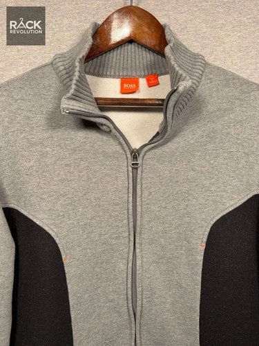 Hugo Boss Orange Label Metis Gray Full Zip Track Jacket Sweatshirt Mens Size M - product listing photo