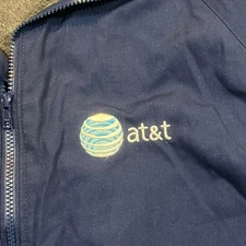 AT&T Cwa Men 2Xl Employee Work Exclusive Full Zip Blue Jacket Gray Lining 