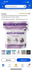 Scrubzz Rinse Free Bath Sponges 25 Pack. 3 New Packages Unopened! New