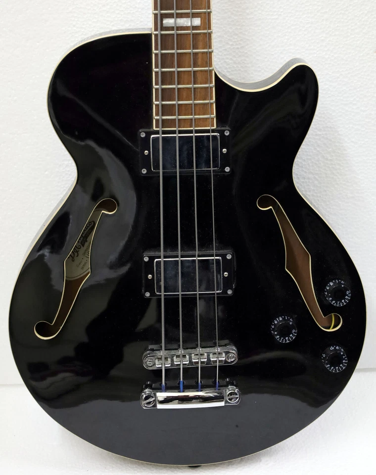 4-струнная бас-гитара D'Angelico DAPBASSSSBKCSPO Premier с полым корпусом - Изображение 3 из 4