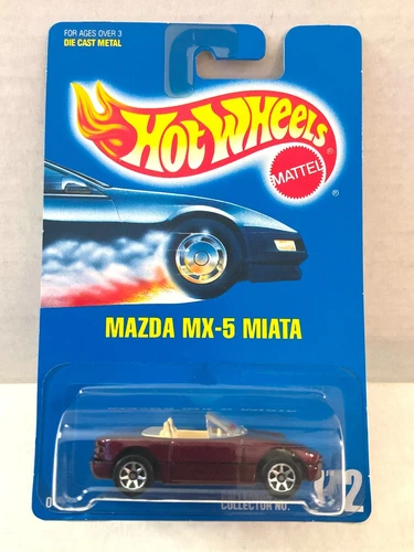 MAZDA MX-5 MIATA #172 - Hot Wheels BLUE CARD - 7 Spoke Wheels, NO Graphics