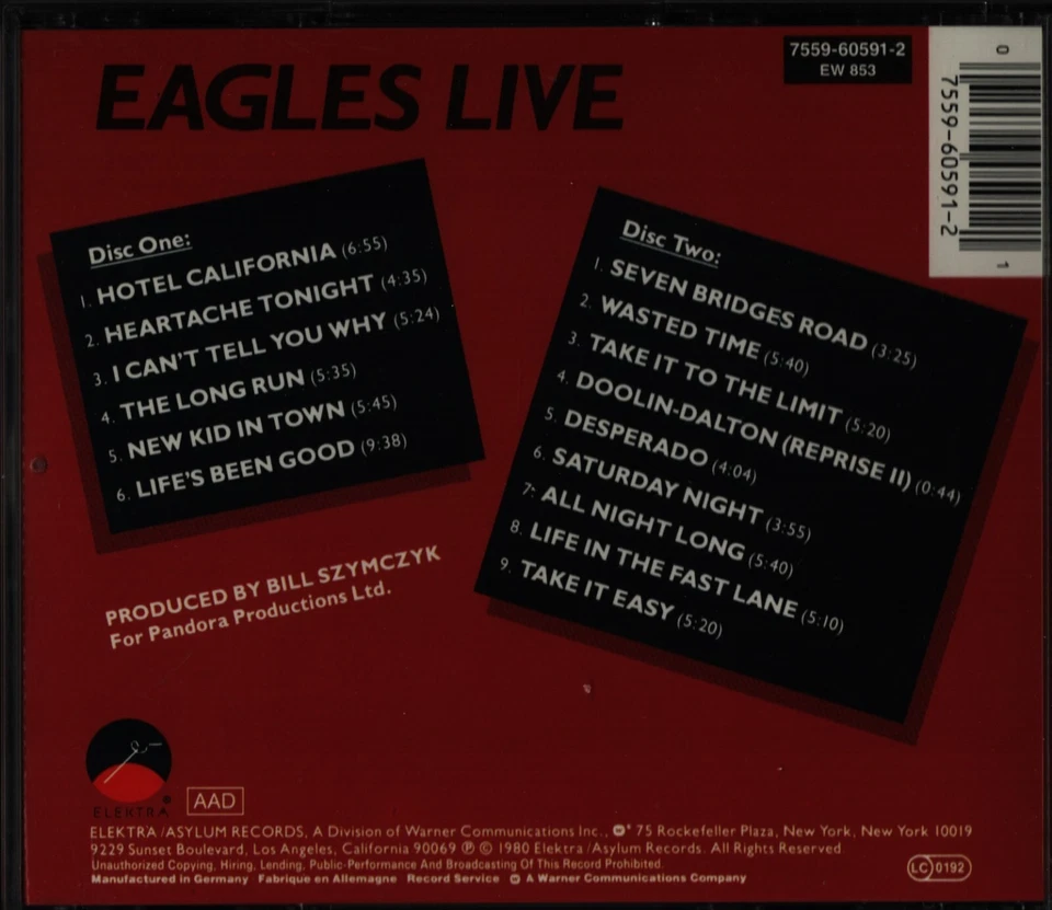 EAGLES - Eagles Live + rare DCD / D`80 - Bild 2 von 2