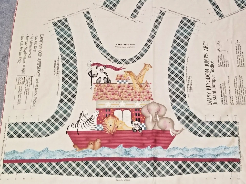 DAISY KINGDOM Women's Jumper Panel "ANIMAL CRACKERS" Noah's Ark Adult Dress - Image 3 of 4