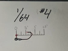 50 1/64oz Round Head Jigs Bronze Sickle Hooks #8  #6  #4  U Choose