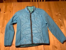 Giacca Sport Solid Quilted Puffer Designer Jacket Size Medium Blue Coat