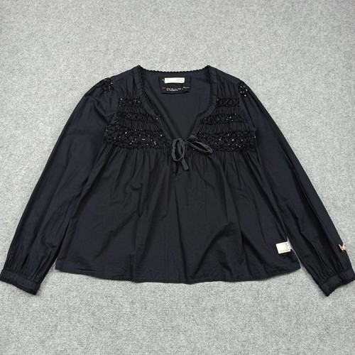 Top Tricot RK7 - Devant Pailleté Noir - Taille Medium - Coton - Occasion Très Bon état