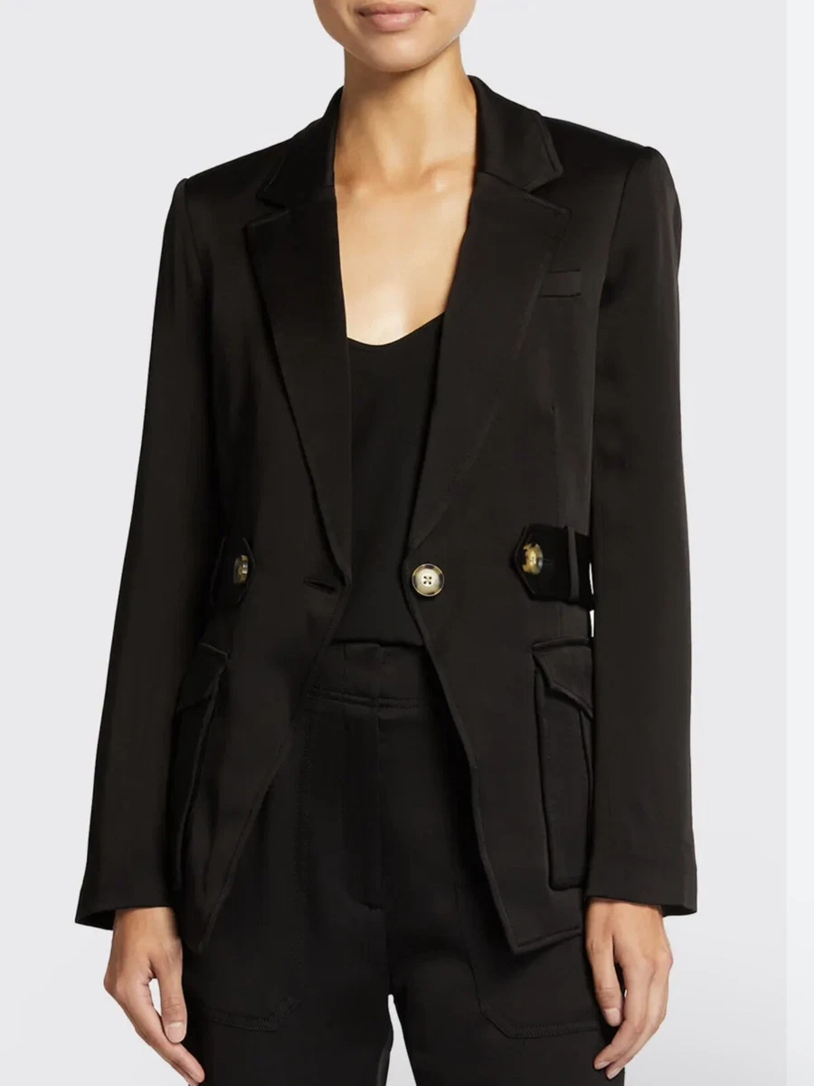 Veronica Beard Myla Dickey Blazer Black Sz 12 | eBay