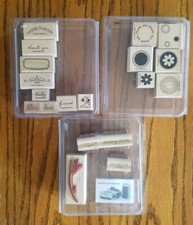 Stampin' Up Rubber Stamps - Lot of 3 Wood Mounted - Gently Used RETIRED sets