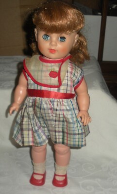15'' Doll Sleepy Eyes Red Hair Blue Eyes Original Clothes Unmarked