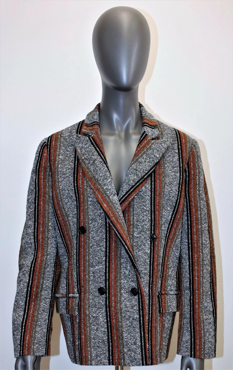 PIERRE CARDIN PARIS Vintage 70s woven wool double breasted jacket