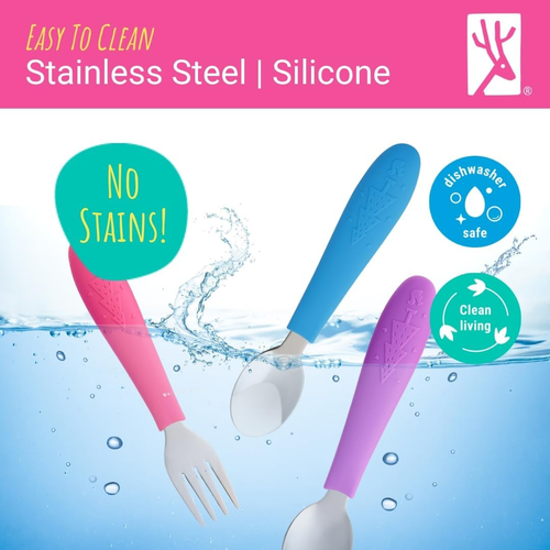 Kids Silverware with Silicone Handle | Childrens Safe Flatware | Toddler Uten... - Picture 12 of 12
